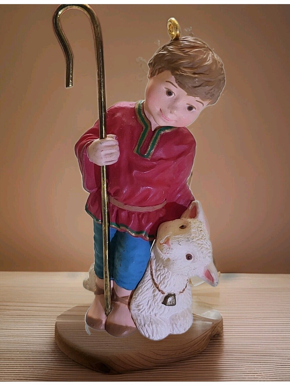Vtg Hallmark 1992 Christmas Ornament Little Shepherd Boy W Lamb EUC 3D 3" A23